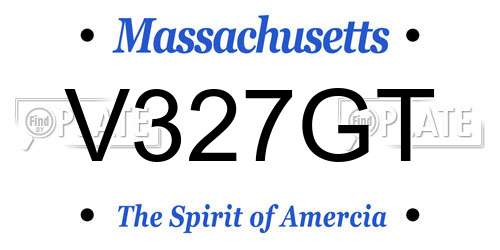 V327GT Massachusetts License Plate