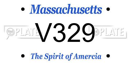 V329 Massachusetts License Plate
