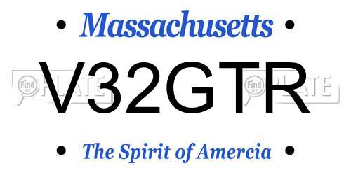 V32GTR Massachusetts License Plate
