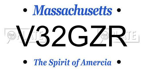 V32GZR Massachusetts License Plate