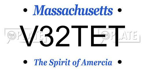 V32TET Massachusetts License Plate