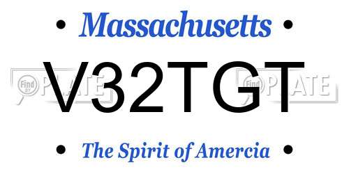 V32TGT Massachusetts License Plate