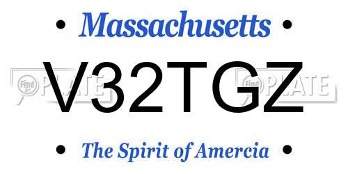 V32TGZ Massachusetts License Plate