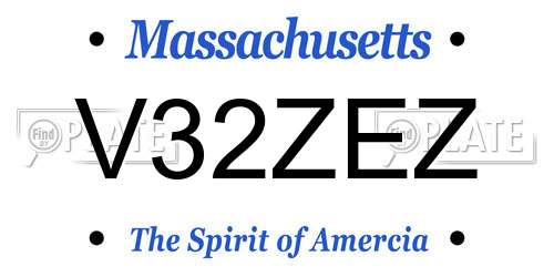 V32ZEZ Massachusetts License Plate