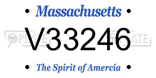 V33246 Massachusetts License Plate