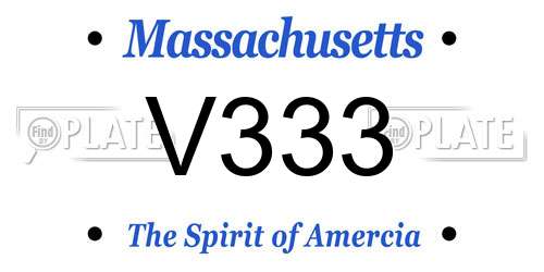 V333 Massachusetts License Plate