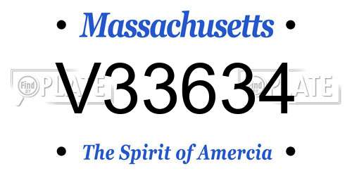 V33634 Massachusetts License Plate