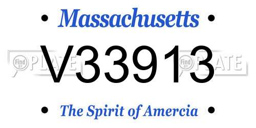V33913 Massachusetts License Plate