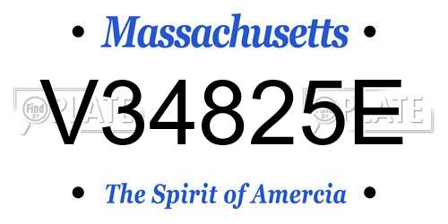 V34825E Massachusetts License Plate