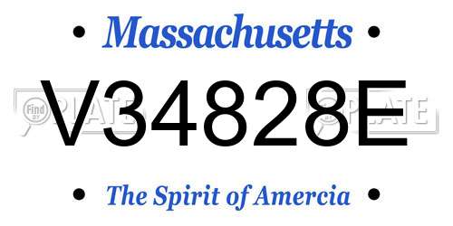 V34828E Massachusetts License Plate