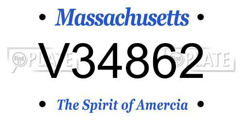 V34862 Massachusetts License Plate