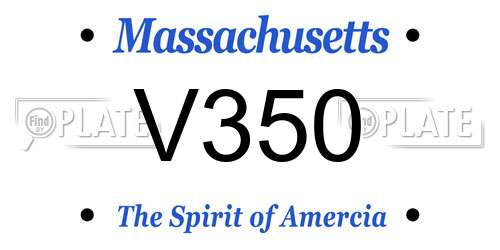V350 Massachusetts License Plate