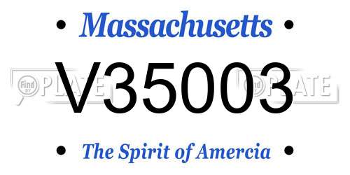 V35003 Massachusetts License Plate