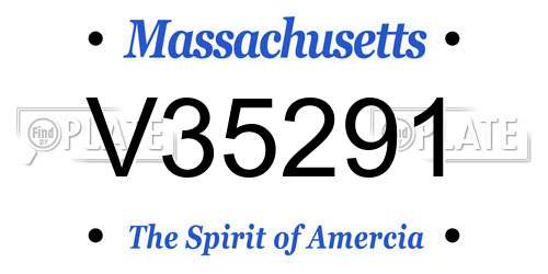 V35291 Massachusetts License Plate