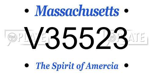 V35523 Massachusetts License Plate