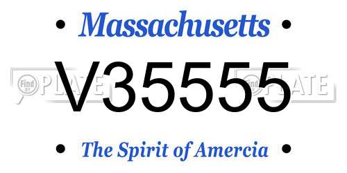 V35555 Massachusetts License Plate