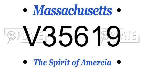 V35619 Massachusetts License Plate