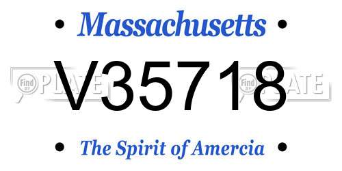 V35718 Massachusetts License Plate