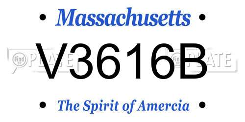V3616B Massachusetts License Plate