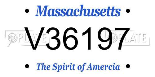 V36197 Massachusetts License Plate