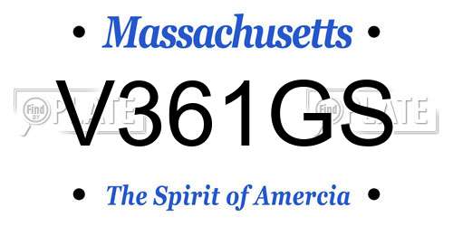 V361GS Massachusetts License Plate