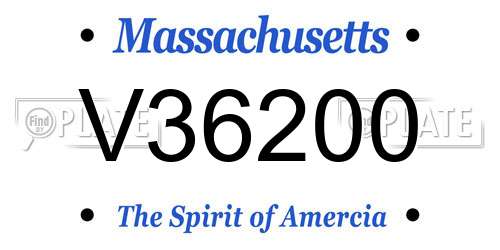V36200 Massachusetts License Plate