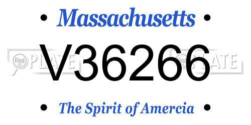 V36266 Massachusetts License Plate