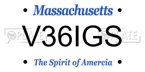 V36IGS Massachusetts License Plate