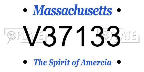 V37133 Massachusetts License Plate