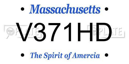 V371HD Massachusetts License Plate
