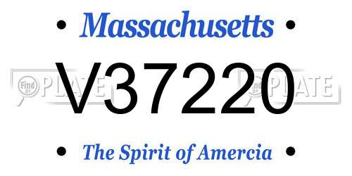 V37220 Massachusetts License Plate