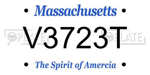 V3723T Massachusetts License Plate