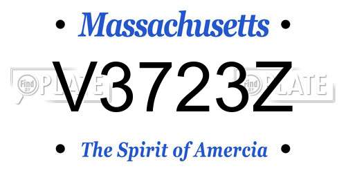 V3723Z Massachusetts License Plate