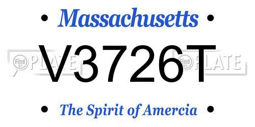 V3726T Massachusetts License Plate
