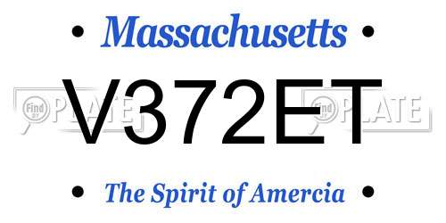 V372ET Massachusetts License Plate