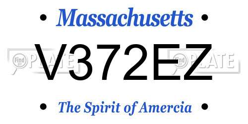 V372EZ Massachusetts License Plate