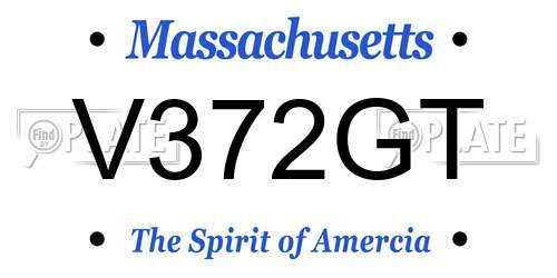 V372GT Massachusetts License Plate