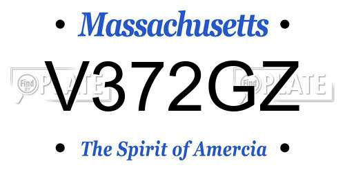 V372GZ Massachusetts License Plate