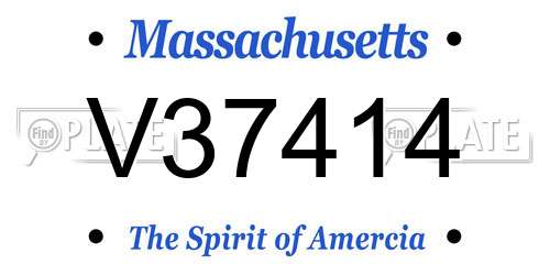 V37414 Massachusetts License Plate
