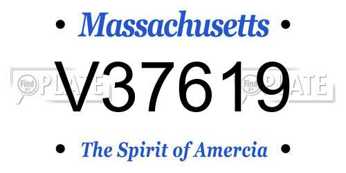 V37619 Massachusetts License Plate