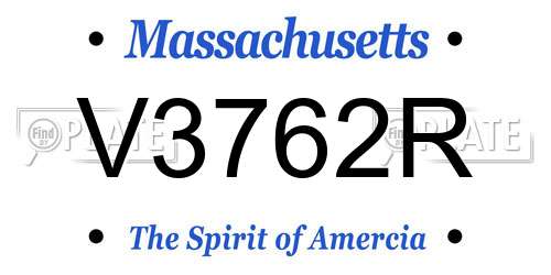 V3762R Massachusetts License Plate
