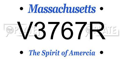 V3767R Massachusetts License Plate