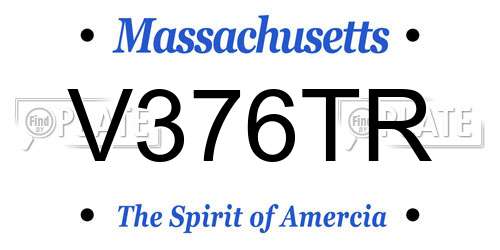 V376TR Massachusetts License Plate