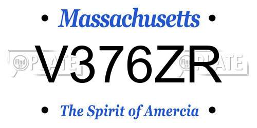 V376ZR Massachusetts License Plate