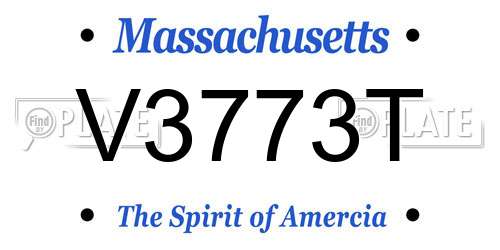 V3773T Massachusetts License Plate