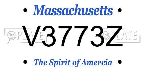 V3773Z Massachusetts License Plate