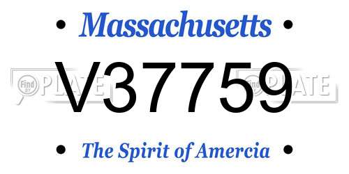 V37759 Massachusetts License Plate