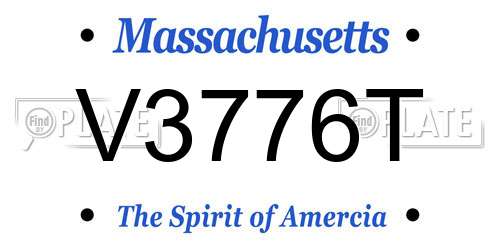 V3776T Massachusetts License Plate