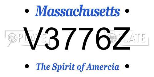V3776Z Massachusetts License Plate