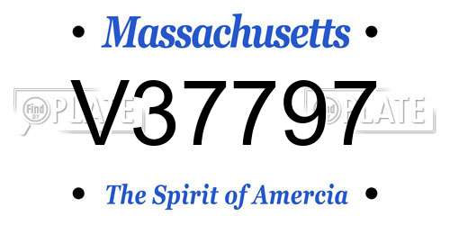 V37797 Massachusetts License Plate